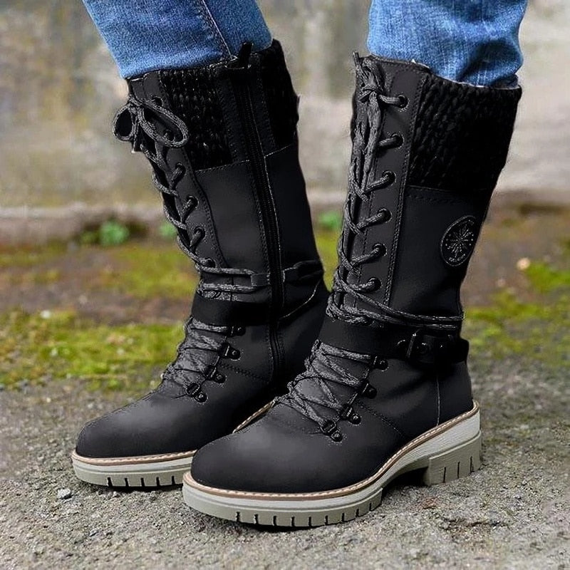 Women's Lace-Up Knee-High Boots