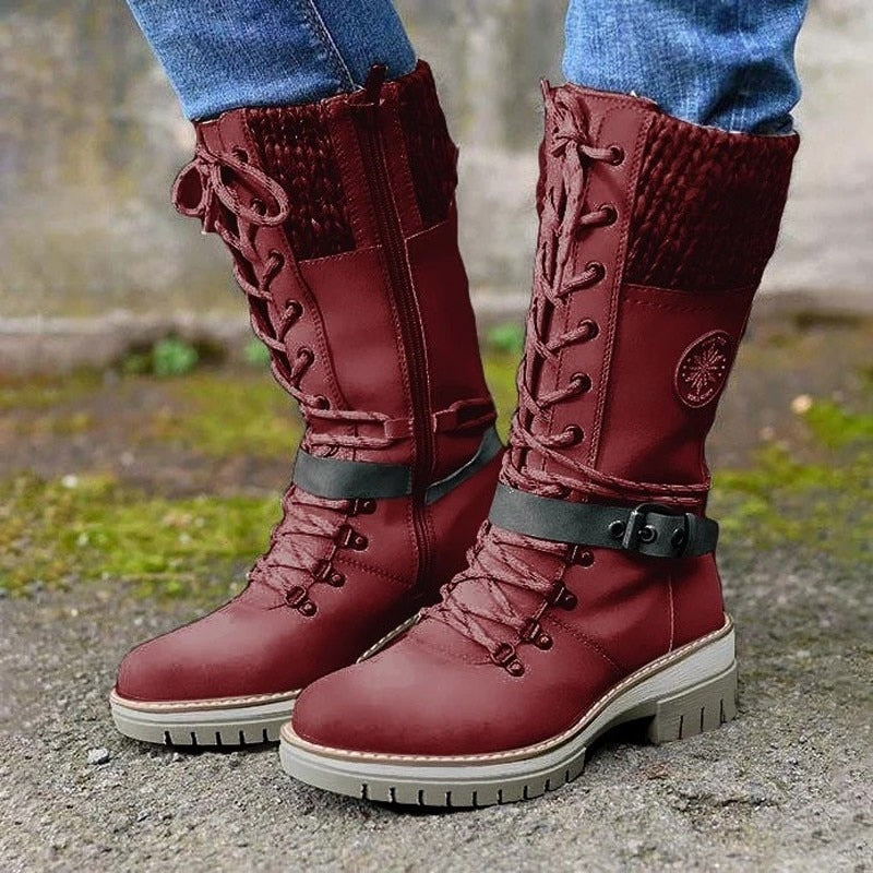 Women's Lace-Up Knee-High Boots