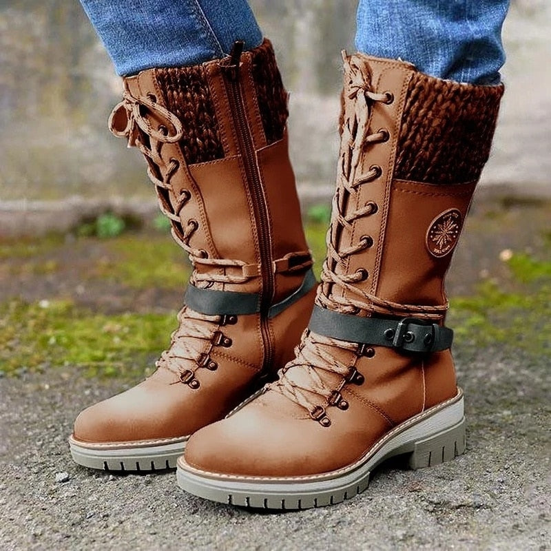 Women's Lace-Up Knee-High Boots