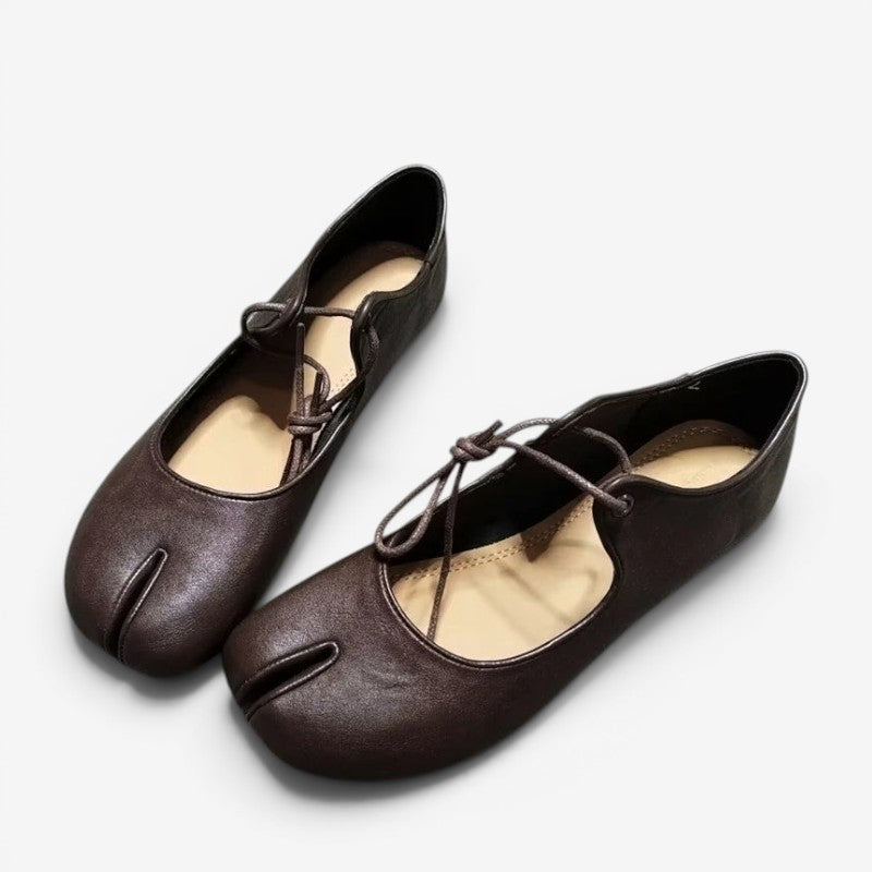 Women's Lace-Up Split-Toe Flats