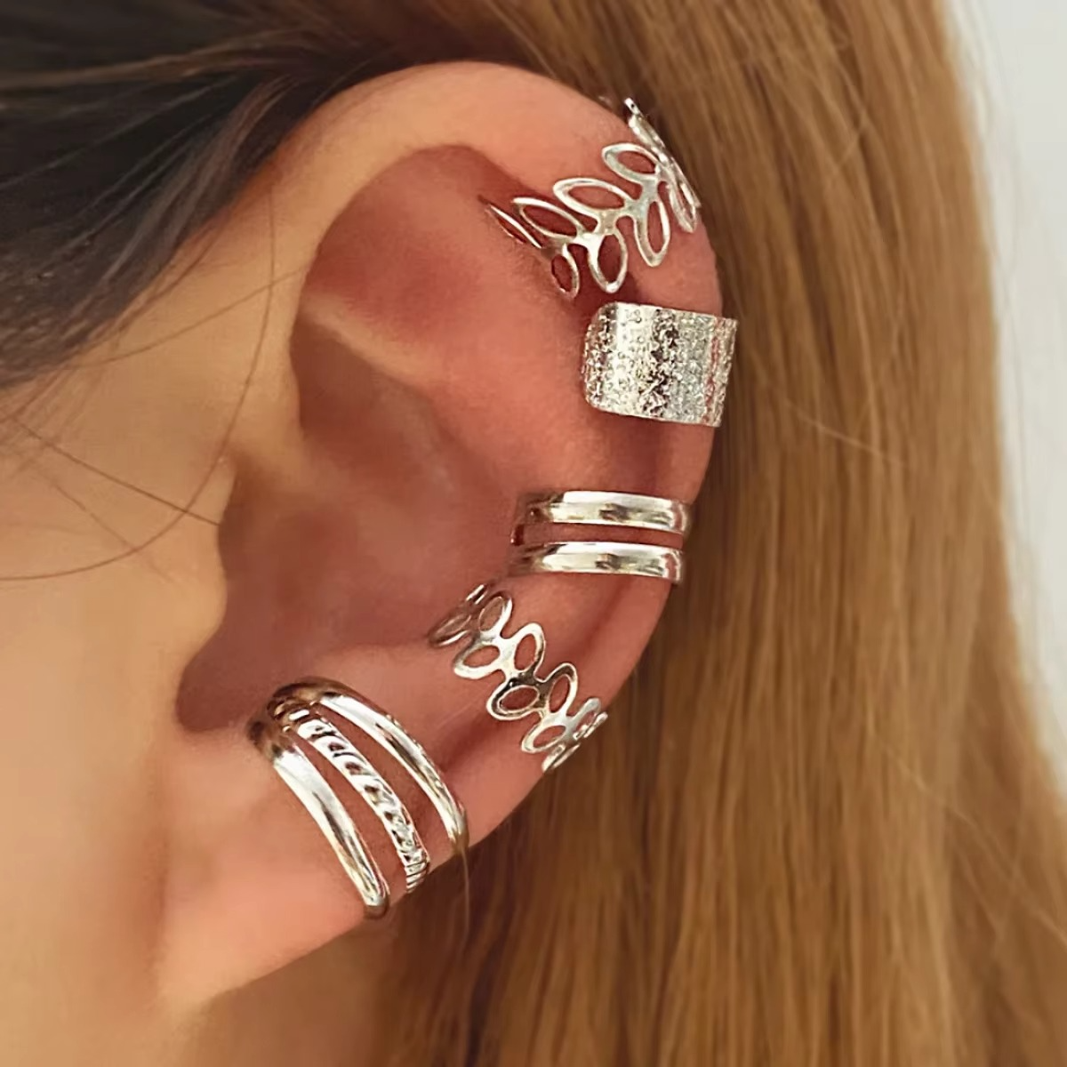Women's Leaf Motif Clip-On Earrings