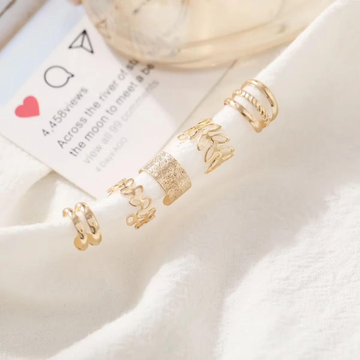 Women's Leaf Motif Clip-On Earrings