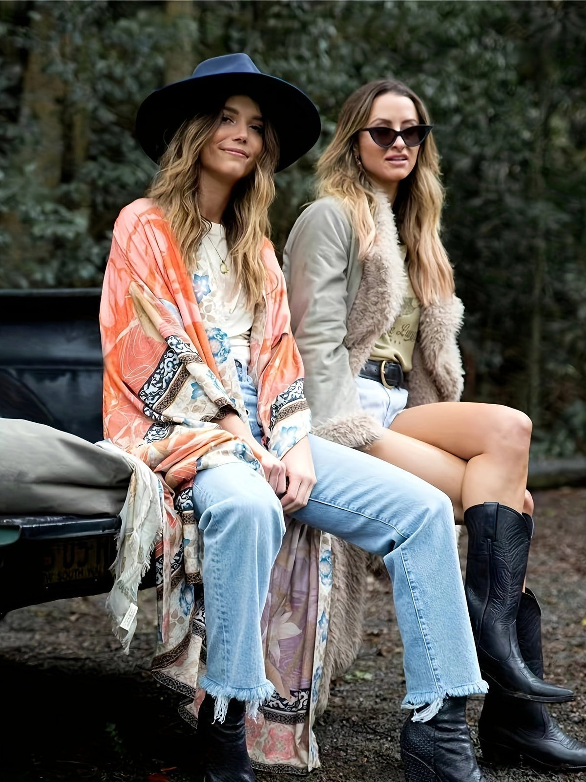 Women's Long Floral Kimono