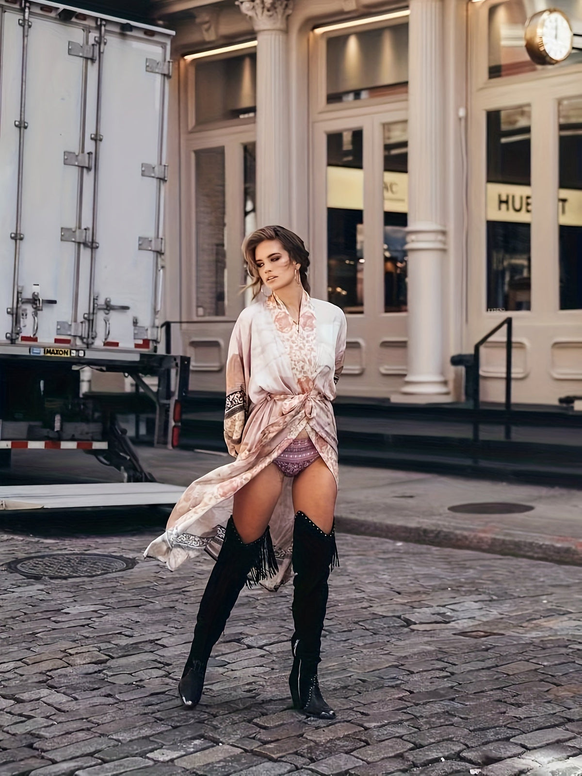 Women's Long Floral Kimono