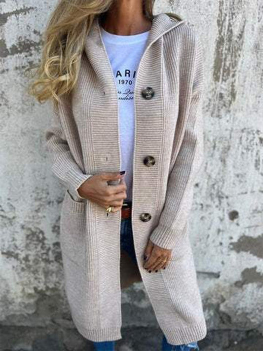 Women's Long Hooded Cardigan