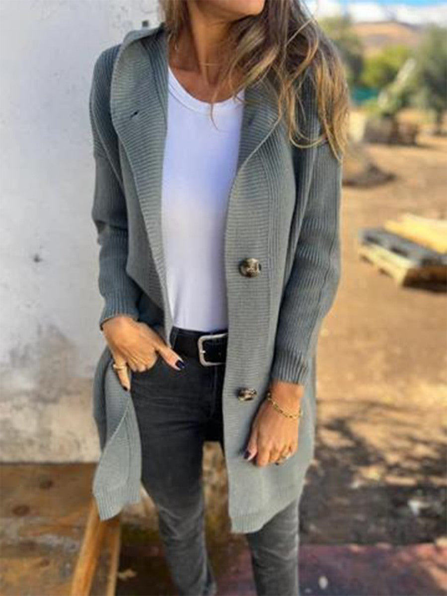 Women's Long Hooded Cardigan