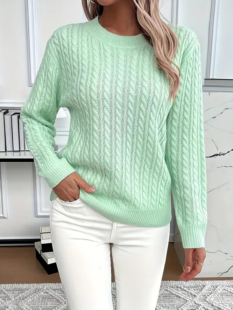 Women's Long Sleeve Cable Knit Sweater