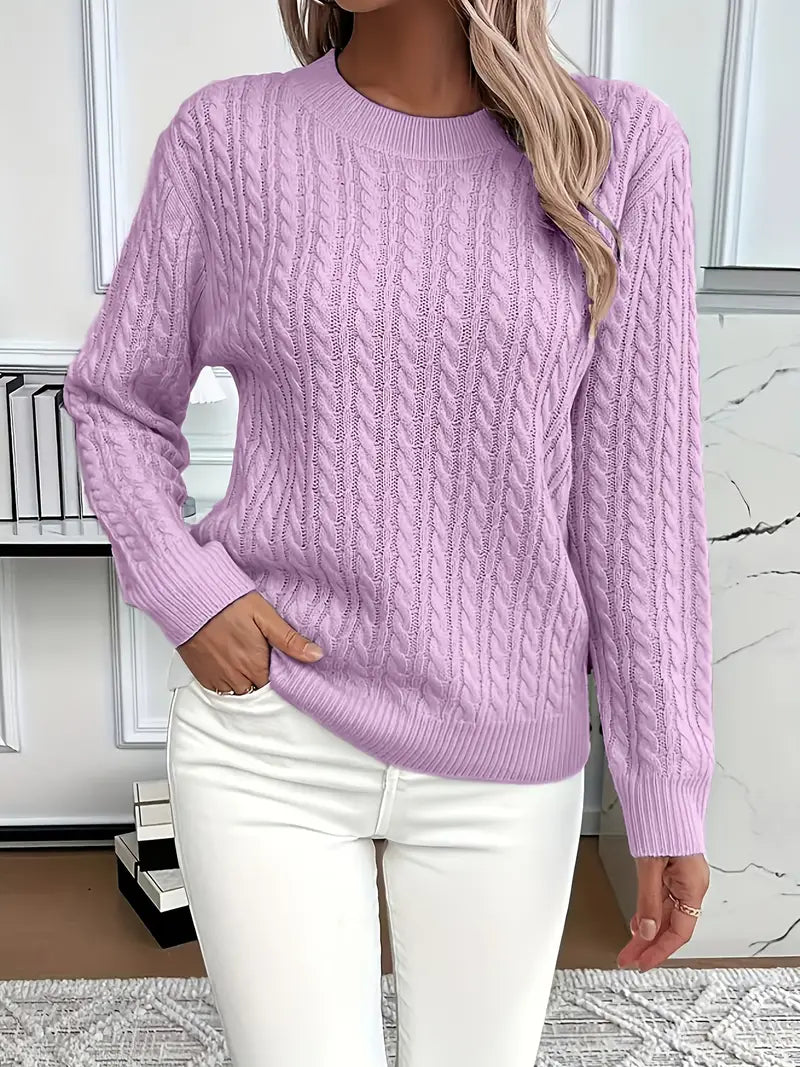 Women's Long Sleeve Cable Knit Sweater