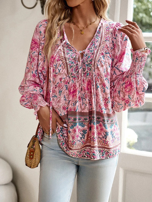 Women's Long Sleeve Floral Blouse