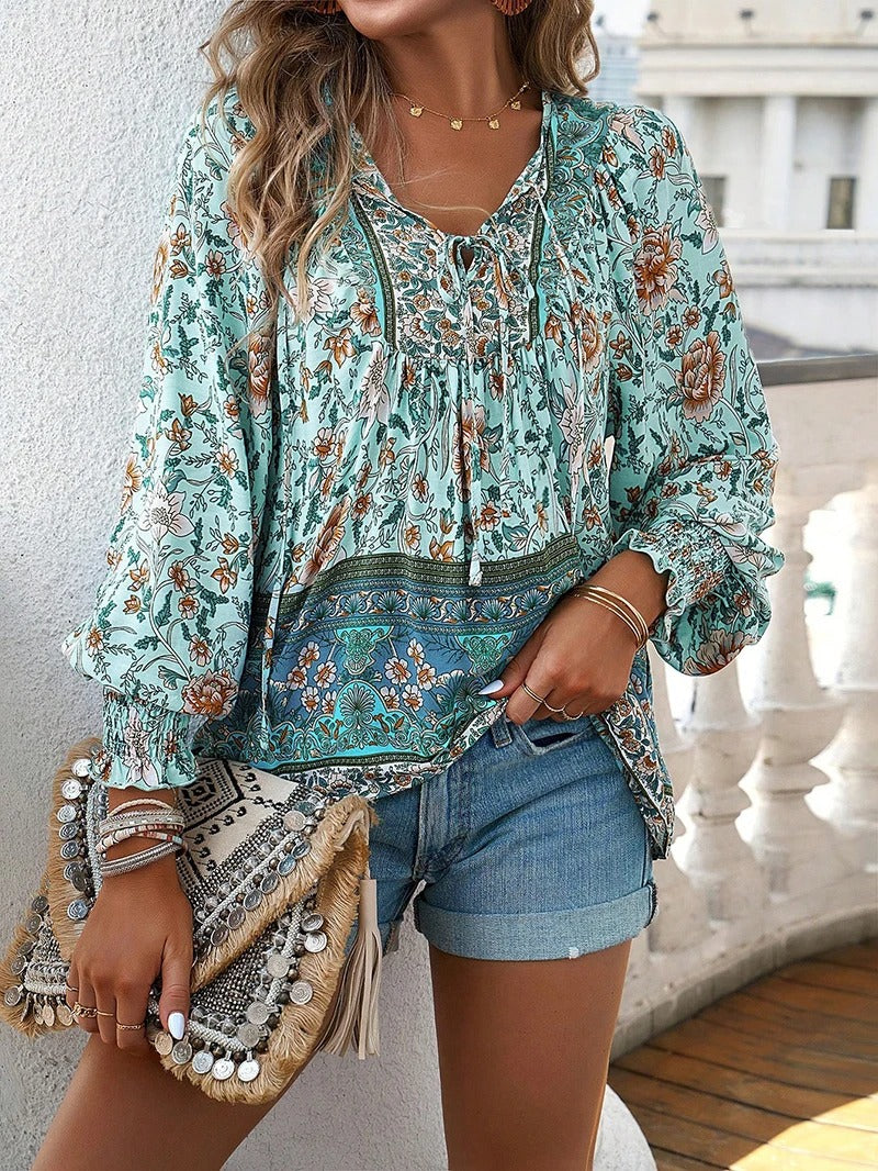 Women's Long Sleeve Floral Blouse