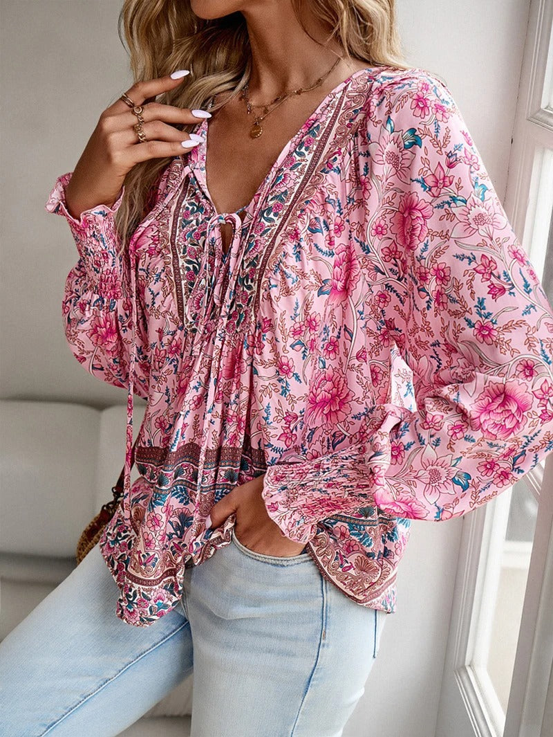 Women's Long Sleeve Floral Blouse