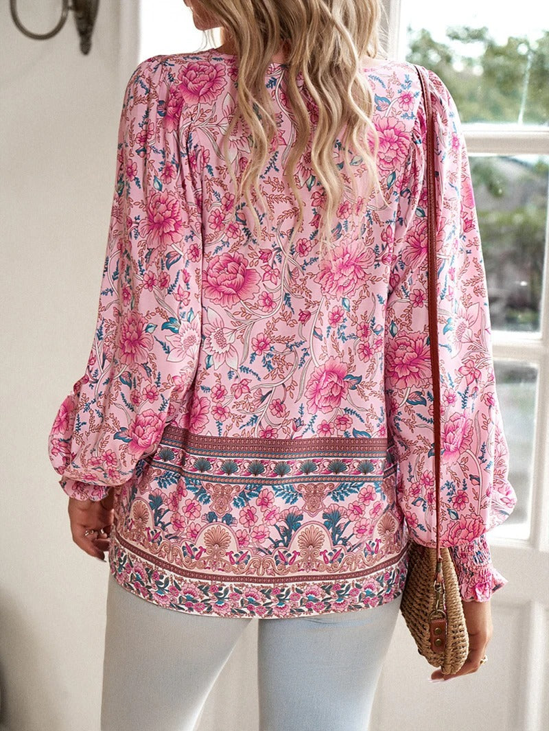 Women's Long Sleeve Floral Blouse