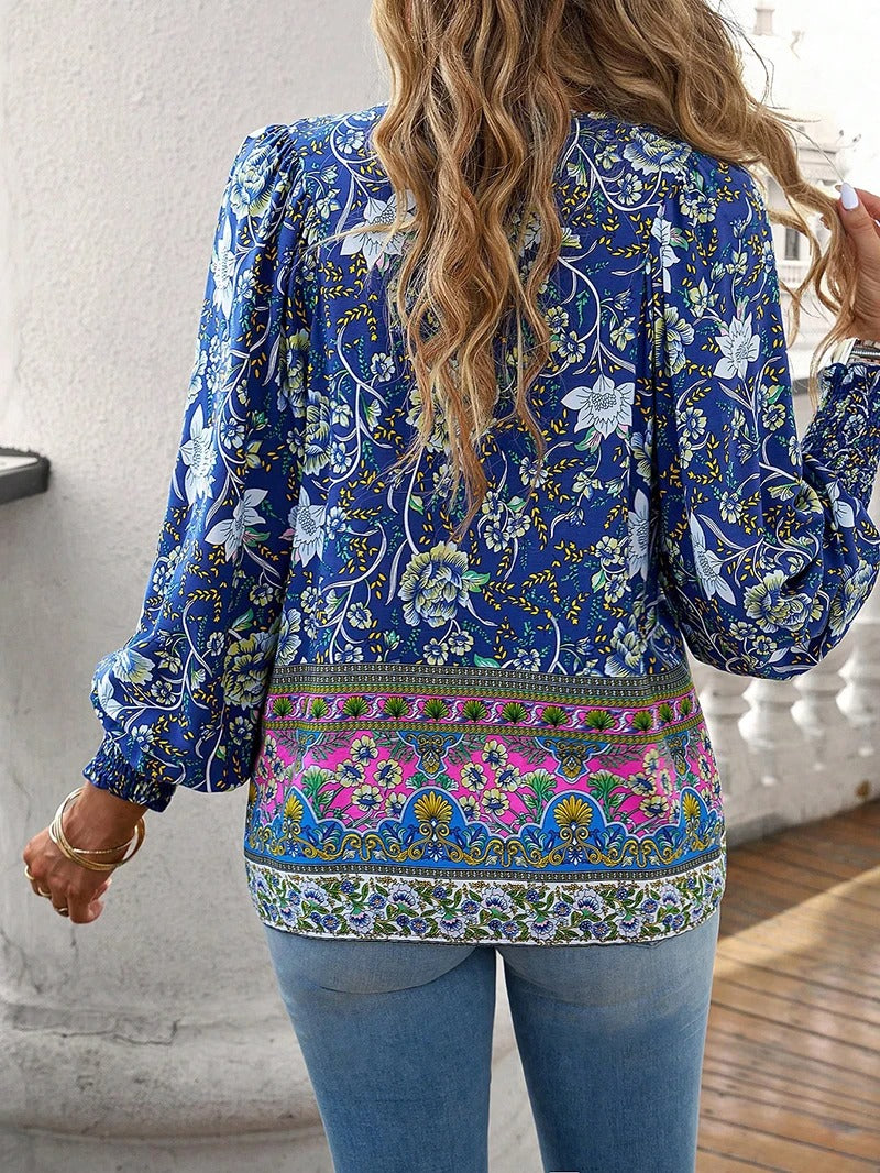 Women's Long Sleeve Floral Blouse