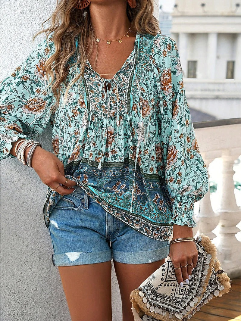 Women's Long Sleeve Floral Blouse