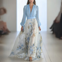 Women's Long Sleeve Floral Maxi Dress