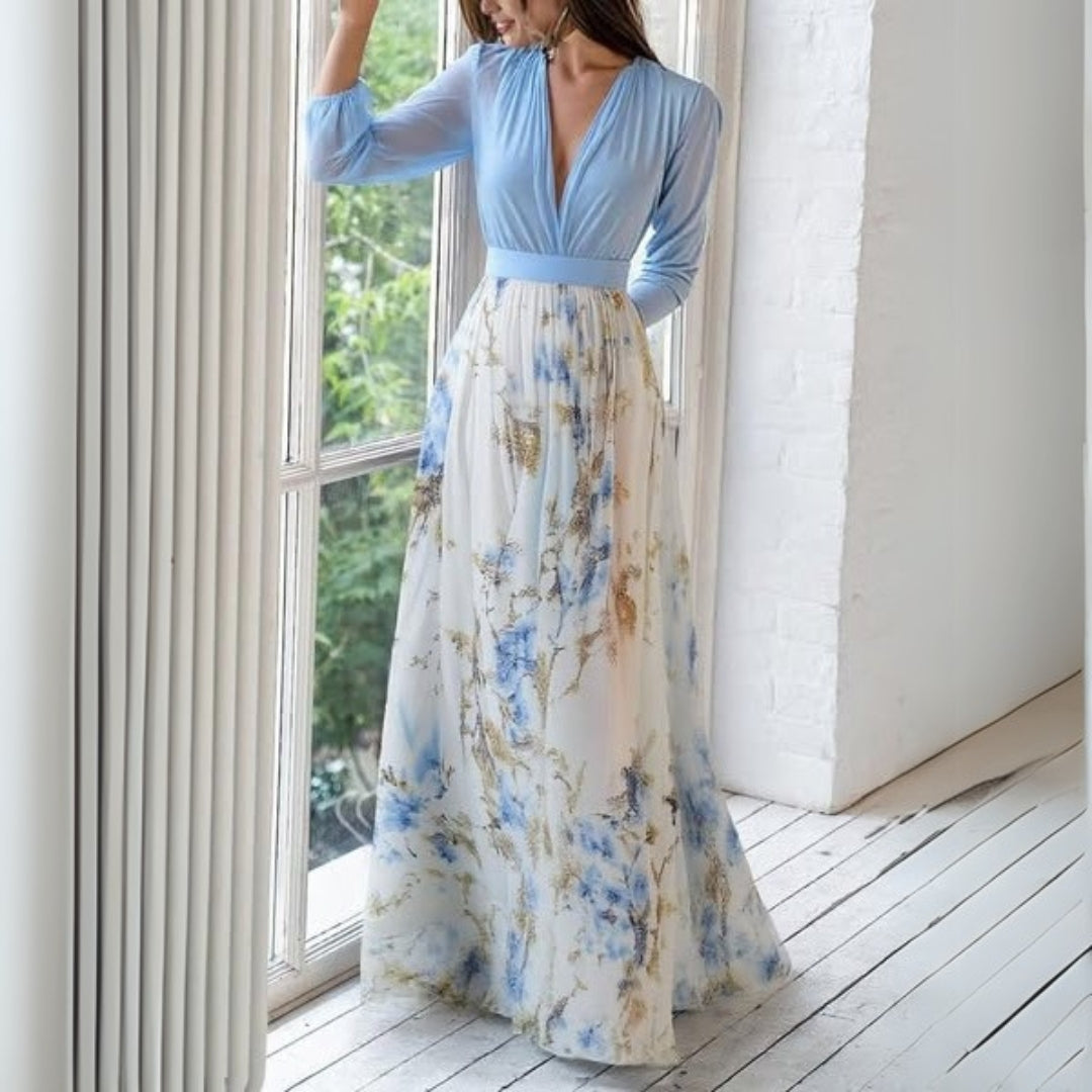 Women's Long Sleeve Floral Maxi Dress