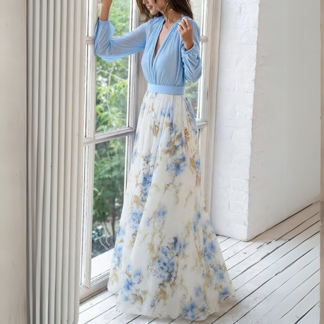 Women's Long Sleeve Floral Maxi Dress