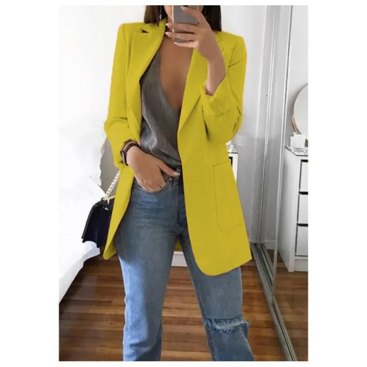 Women's Long Sleeve Notched Lapel Blazer