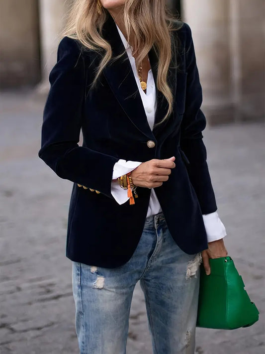 Women's Long-Sleeved Fitted Blazer Jacket