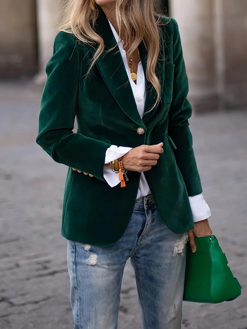 Women's Long-Sleeved Fitted Blazer Jacket