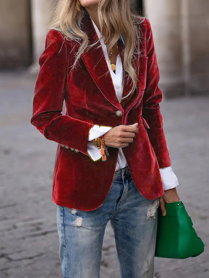 Women's Long-Sleeved Fitted Blazer Jacket
