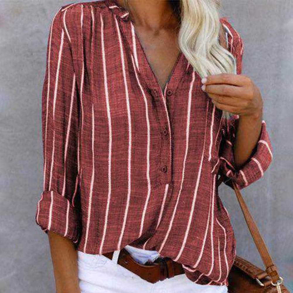 Women's Long-Sleeved Striped Blouse