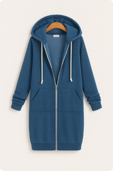 Women's Long Zip-Up Hoodie