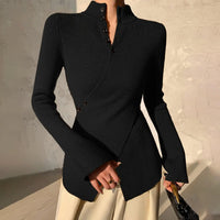 Women's Mock Neck Wrap Sweater