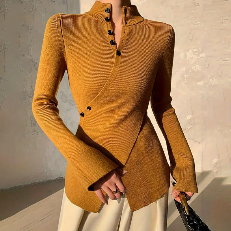 Women's Mock Neck Wrap Sweater