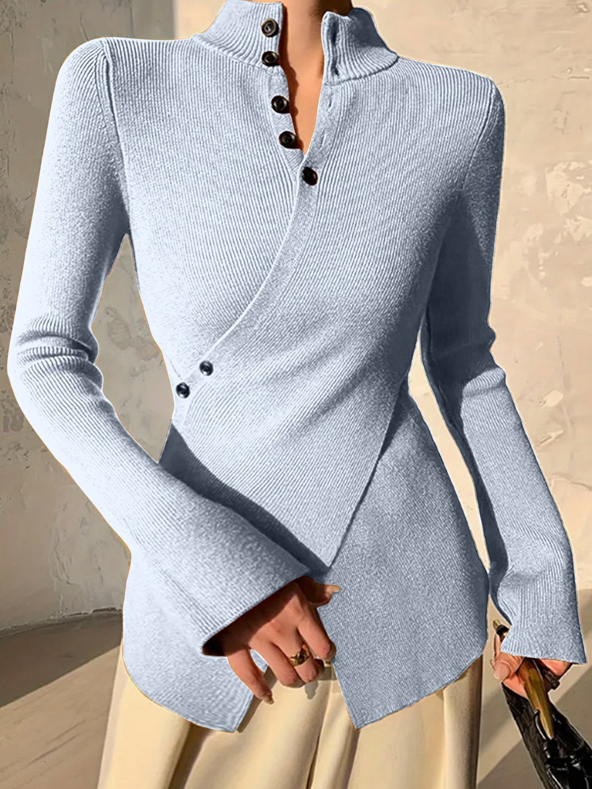 Women's Mock Neck Wrap Sweater