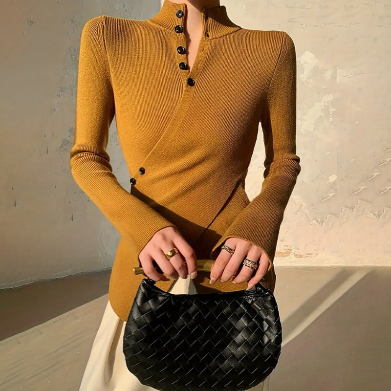 Women's Mock Neck Wrap Sweater