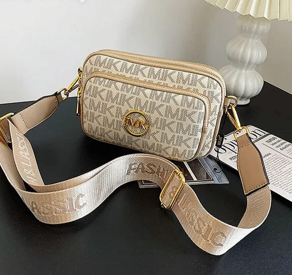 Women's Monogram Shoulder Bag with Chain Detail