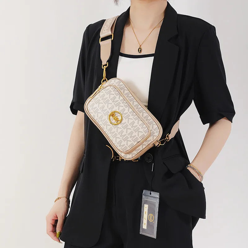 Women's Monogram Shoulder Bag with Chain Detail
