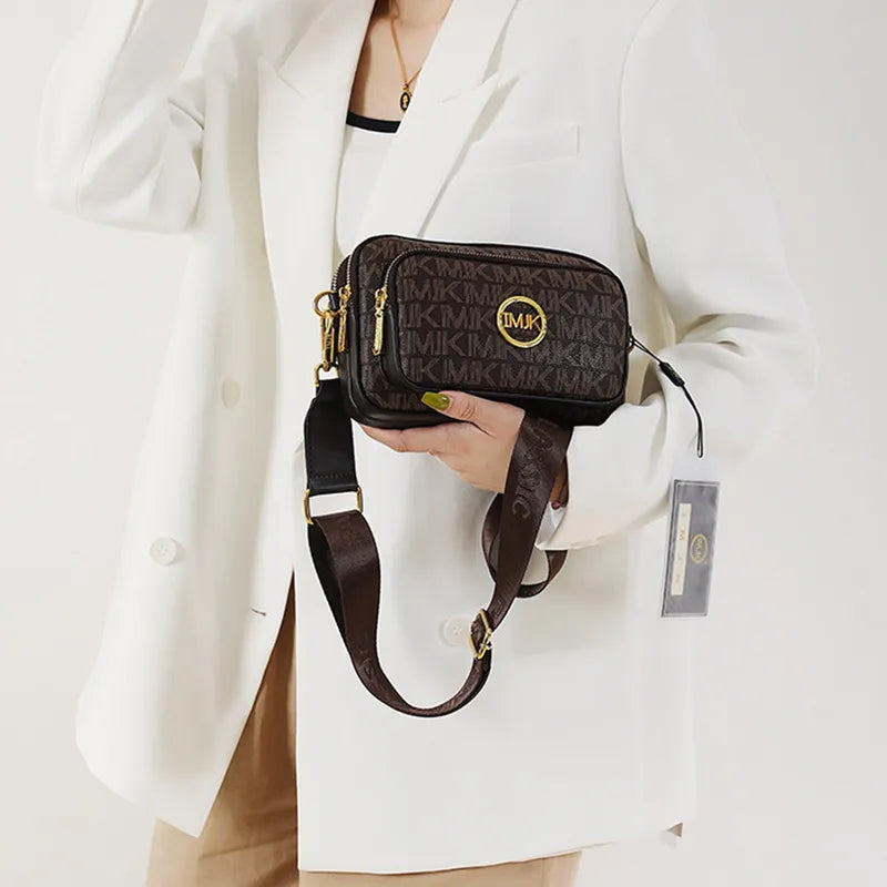 Women's Monogram Shoulder Bag with Chain Detail