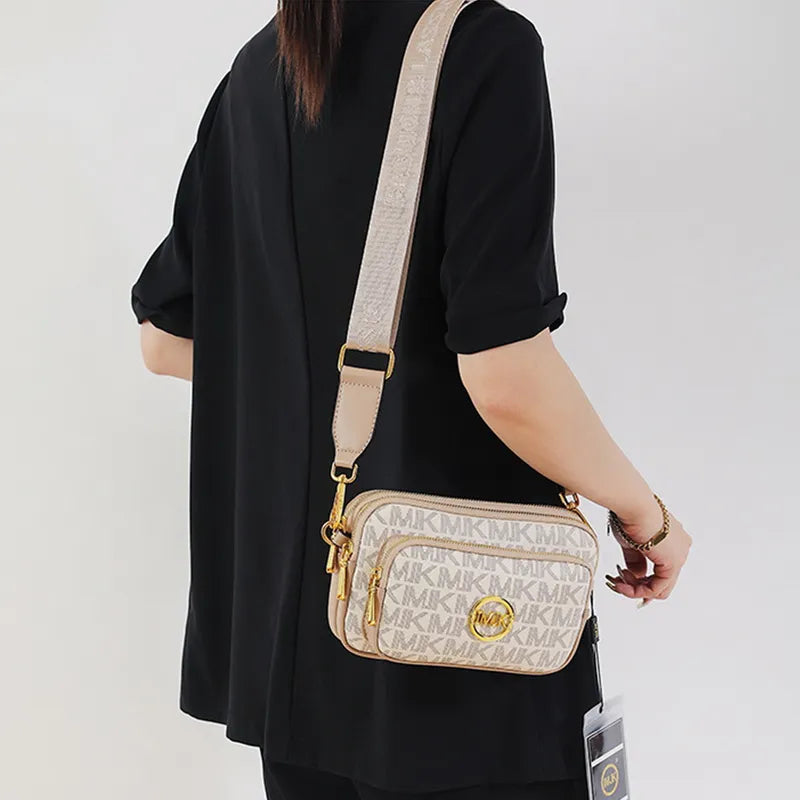 Women's Monogram Shoulder Bag with Chain Detail