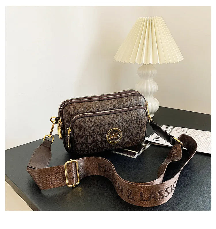 Women's Monogram Shoulder Bag with Chain Detail