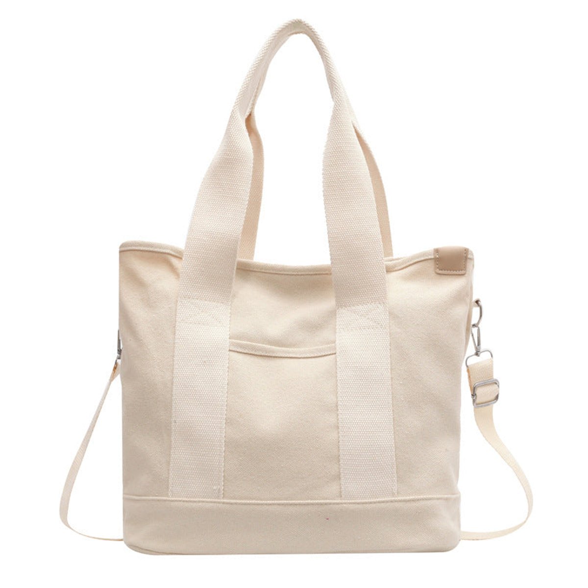 Women's Multifunctional Canvas Tote Bag with Adjustable Crossbody Shoulder Strap