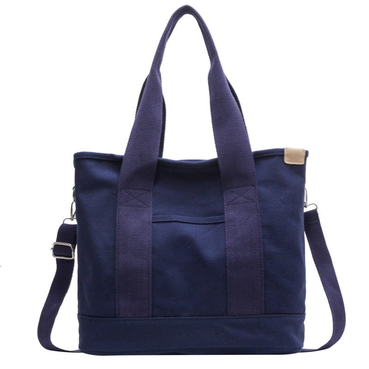Women's Multifunctional Canvas Tote Bag with Adjustable Crossbody Shoulder Strap