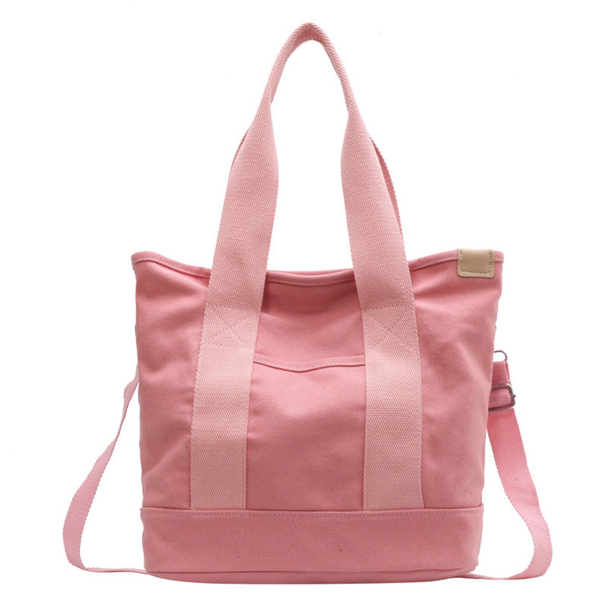 Women's Multifunctional Canvas Tote Bag with Adjustable Crossbody Shoulder Strap