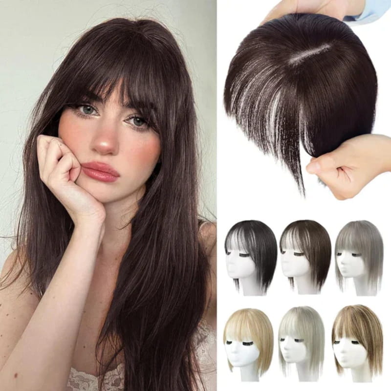 Women's Natural Hairpiece with Bangs