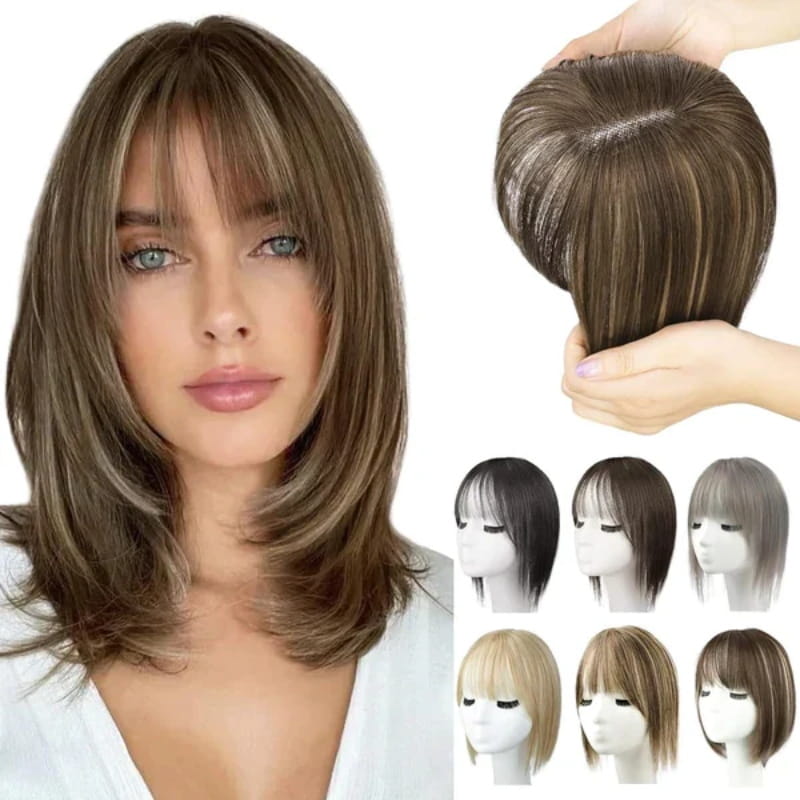 Women's Natural Hairpiece with Bangs
