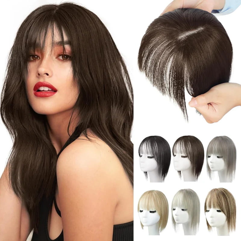 Women's Natural Hairpiece with Bangs