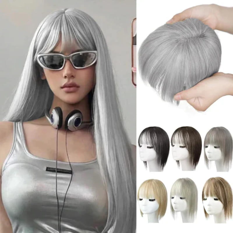 Women's Natural Hairpiece with Bangs