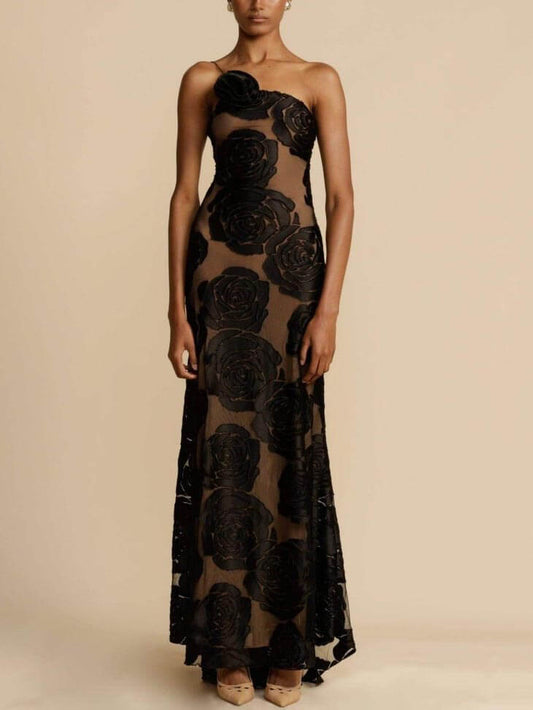 Women's One Shoulder Maxi Dress