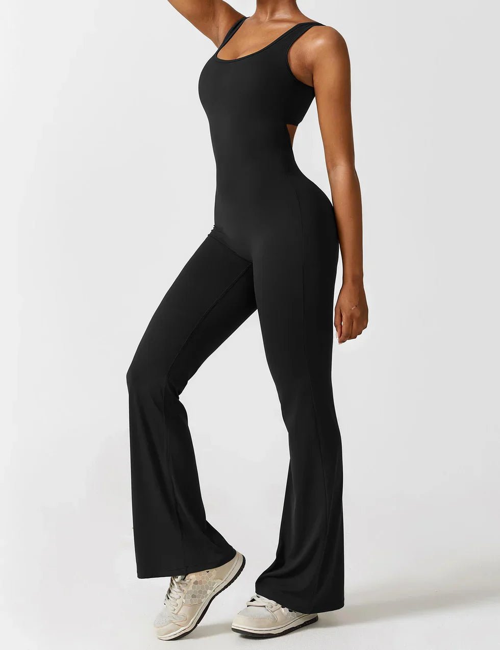 Women's Open Back Flared Jumpsuit