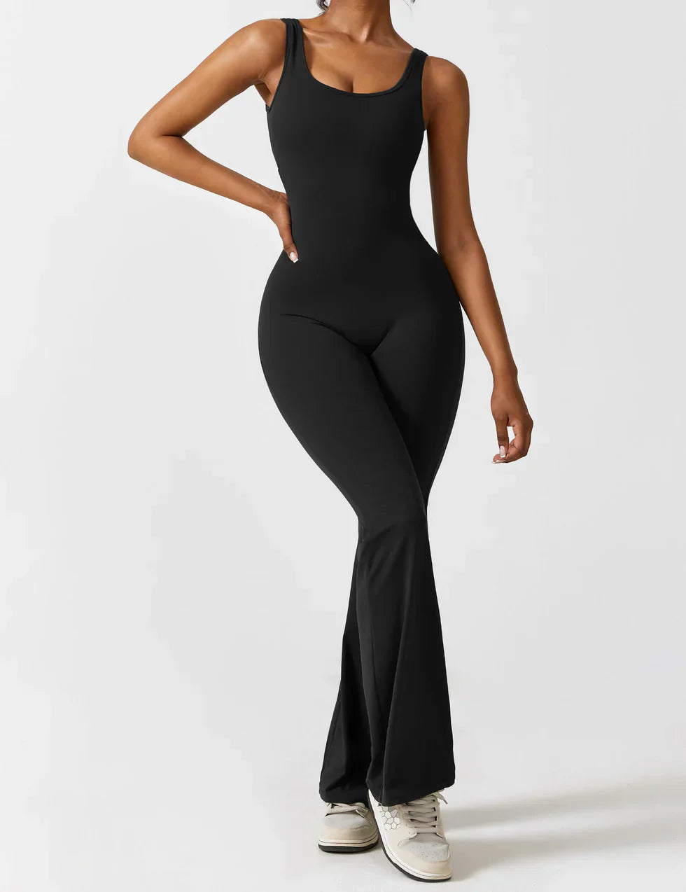 Women's Open Back Flared Jumpsuit