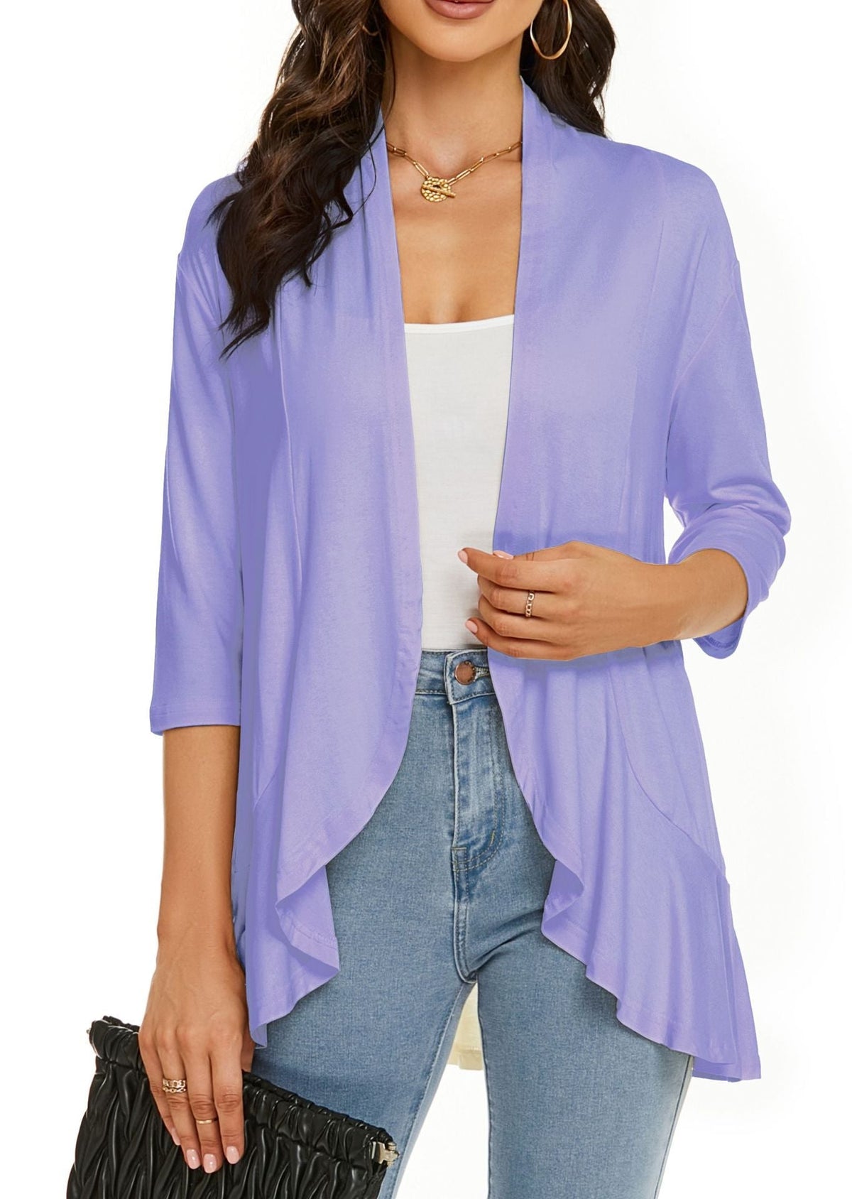 Women's Open Front Draped Cardigan