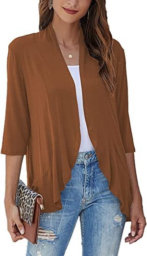 Women's Open Front Draped Cardigan