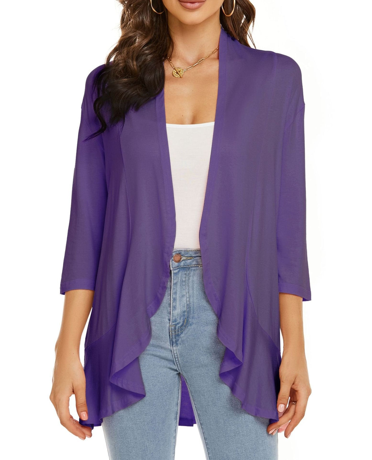 Women's Open Front Draped Cardigan