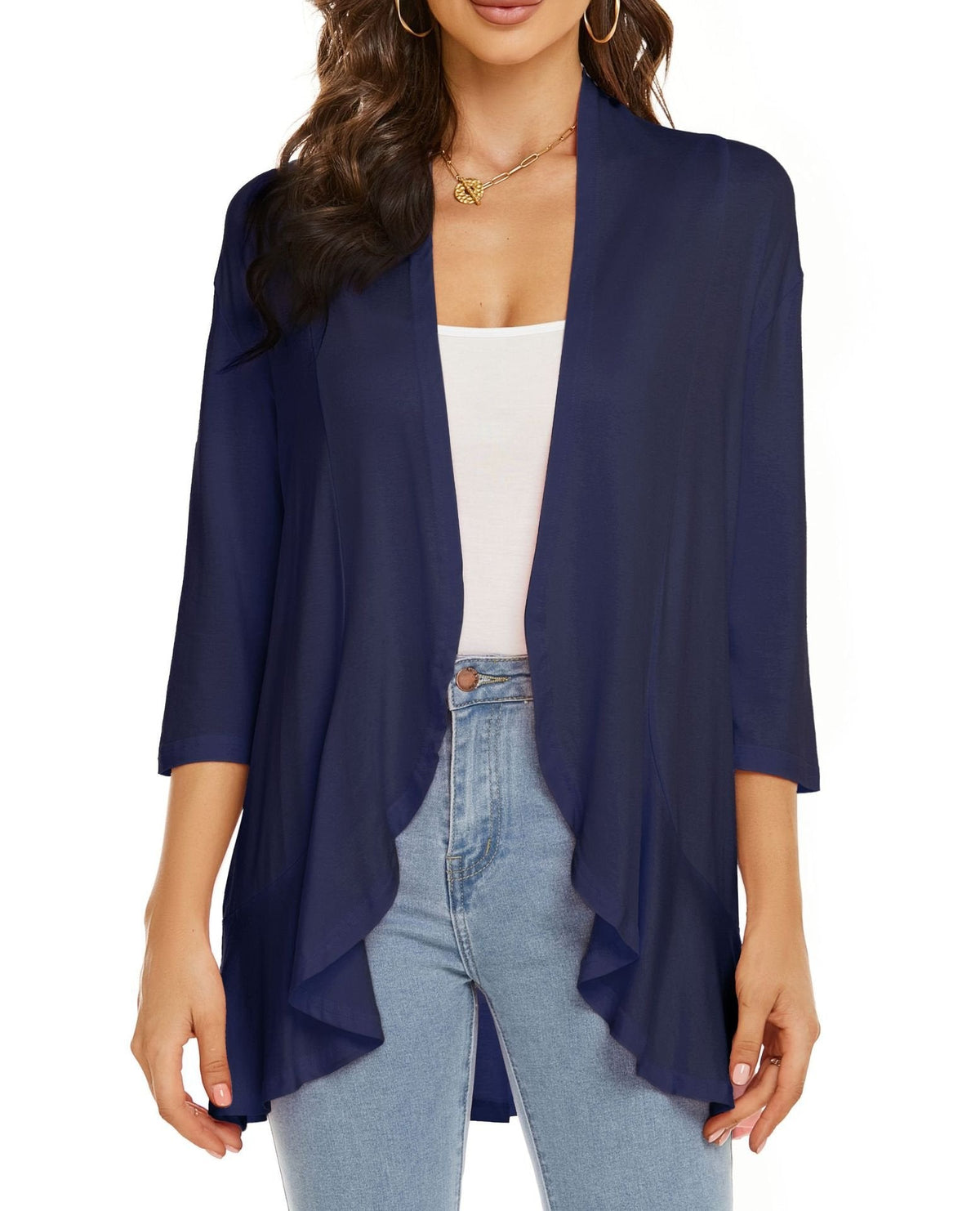 Women's Open Front Draped Cardigan